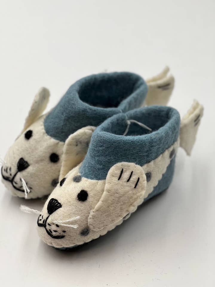 Felted kids shoes (Blue & White) FS12 for wholesale by NURBU INC.