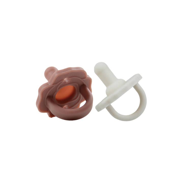 Rosy Posie Baby Pacifier | Pampas | 2 Pack for wholesale by Lily Bean Pacifiers