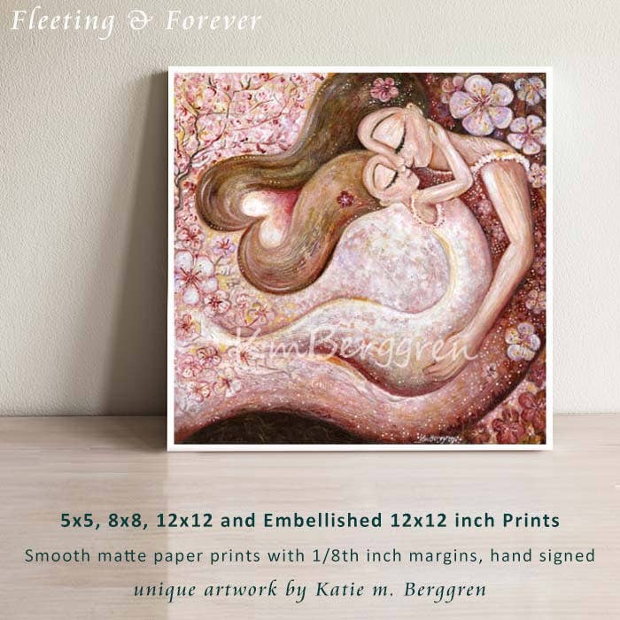 Katie m. Berggren art & design, LLC - Wholesale Art Print - Fleeting & Forever - Mom & Daughter Cherry Blossom Art Print0