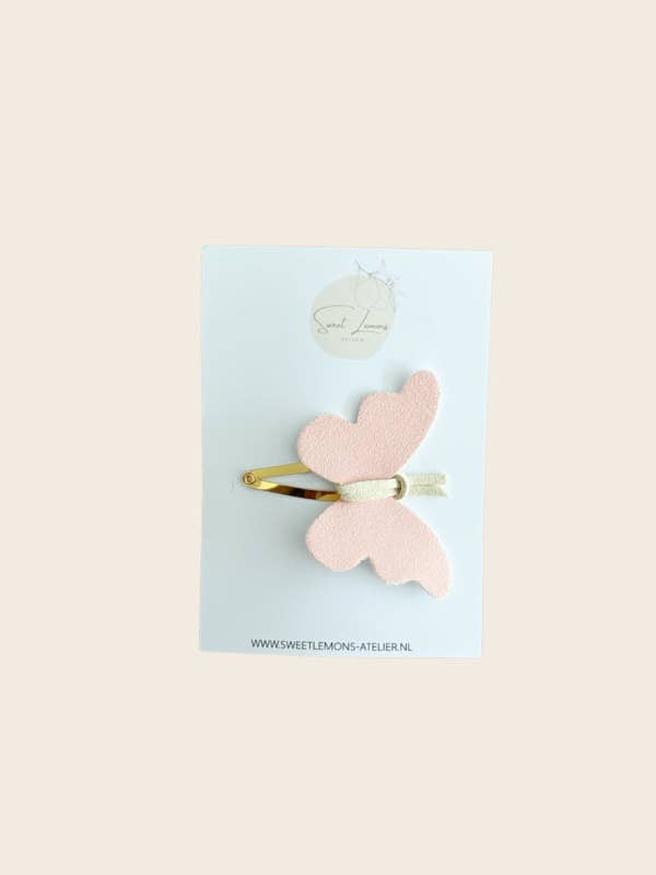 Barrette Papillon - Rose pour la vente par Sweet Lemons Atelier
