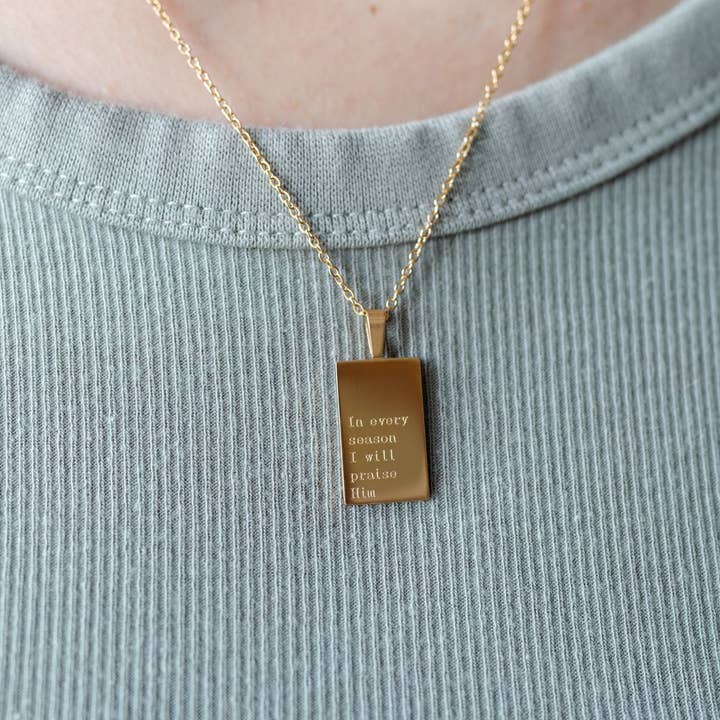 Jenessa Wait - Wholesale Pendant/charm necklace - Necklace: 18kt Gold In every season I will Praise1