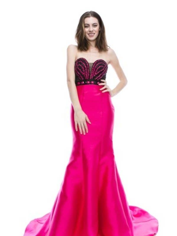 Perlenbesetztes trägerloses Luxus-Satinkleid L9001 für den Großhandel von Chicas