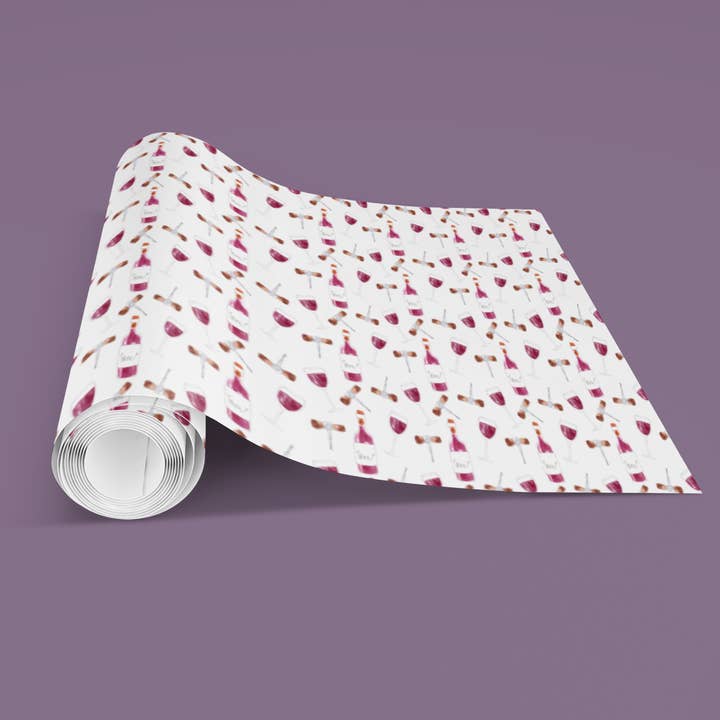Mac and lilly - Wholesale Flat wrap - Claret Wine Wrapping Paper – With Matching Tag2