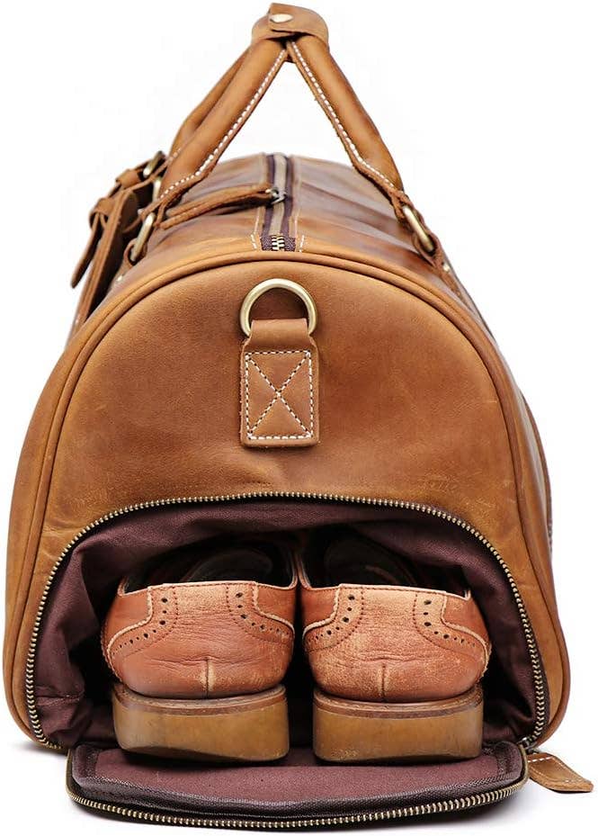 Tuzech Leather – wholesale Duffelväskor – Unisex – TUZECH Stor Duffel Resväska Läder Resväska Duffelväska7