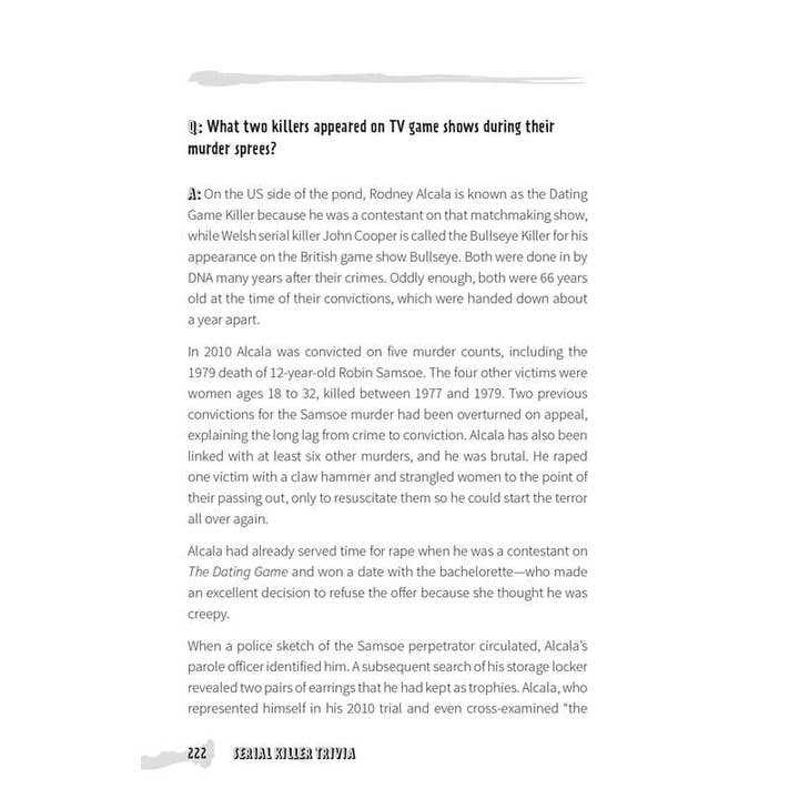 Simon & Schuster - Wholesale True Crime - Serial Killer Trivia by Michelle Kaminsky7
