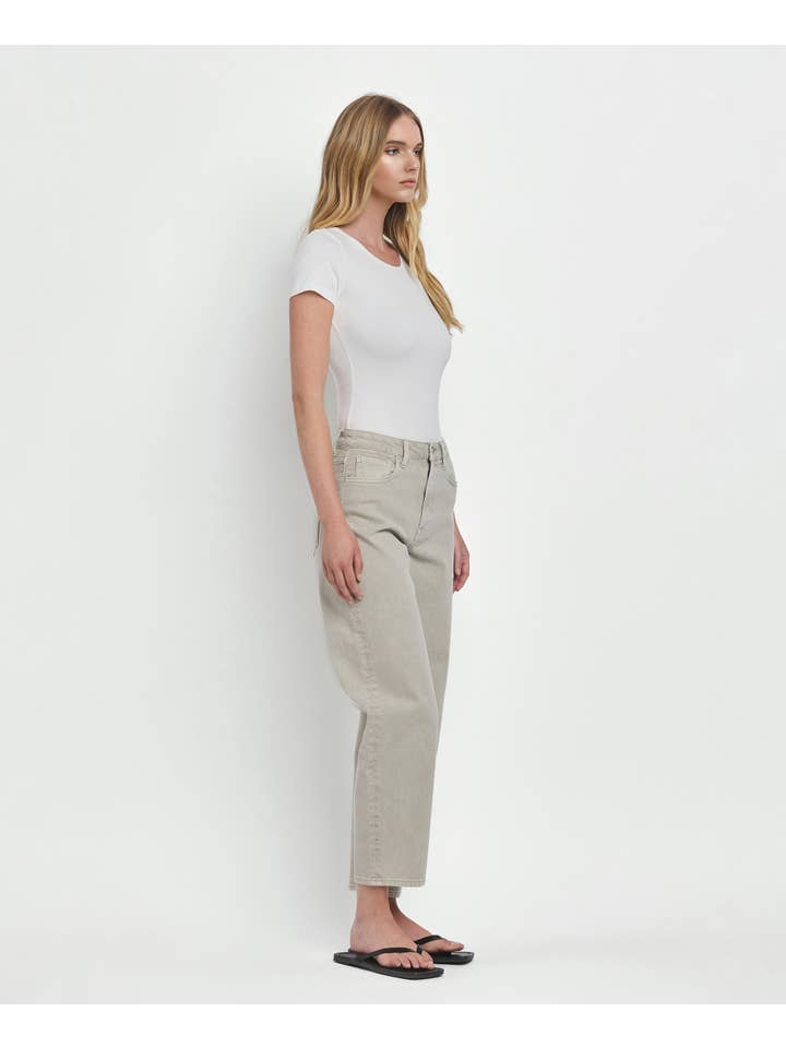 ROCK GREY SUPER HIGH RISE SLIM BARREL JEANS T6627RGR for wholesale on Faire7