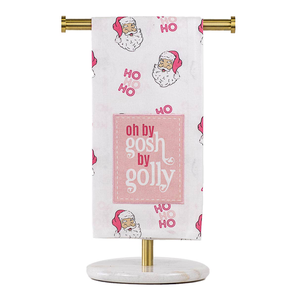 The Royal Standard - Wholesale Hand Towel - By Golly Santa Hand Towel   White/Pink   20x280