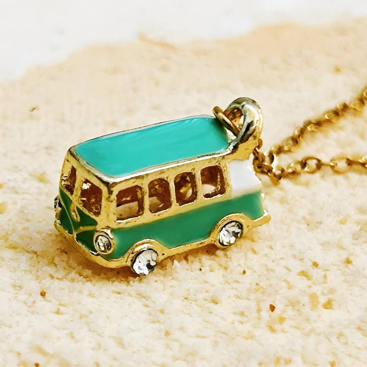 Turistadlv - Vente Colliers à pendentif - Collier Van Life avec pendentif van rétro pour voyageurs2