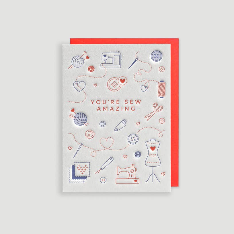 Heyyy Ltd - Vente Carte de vœux classique - Carte typographique You're Sew Amazing2