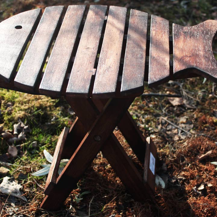 Ancient Wisdom – wholesale Chair – Child – Folding Fish Chair - Dark Wood1