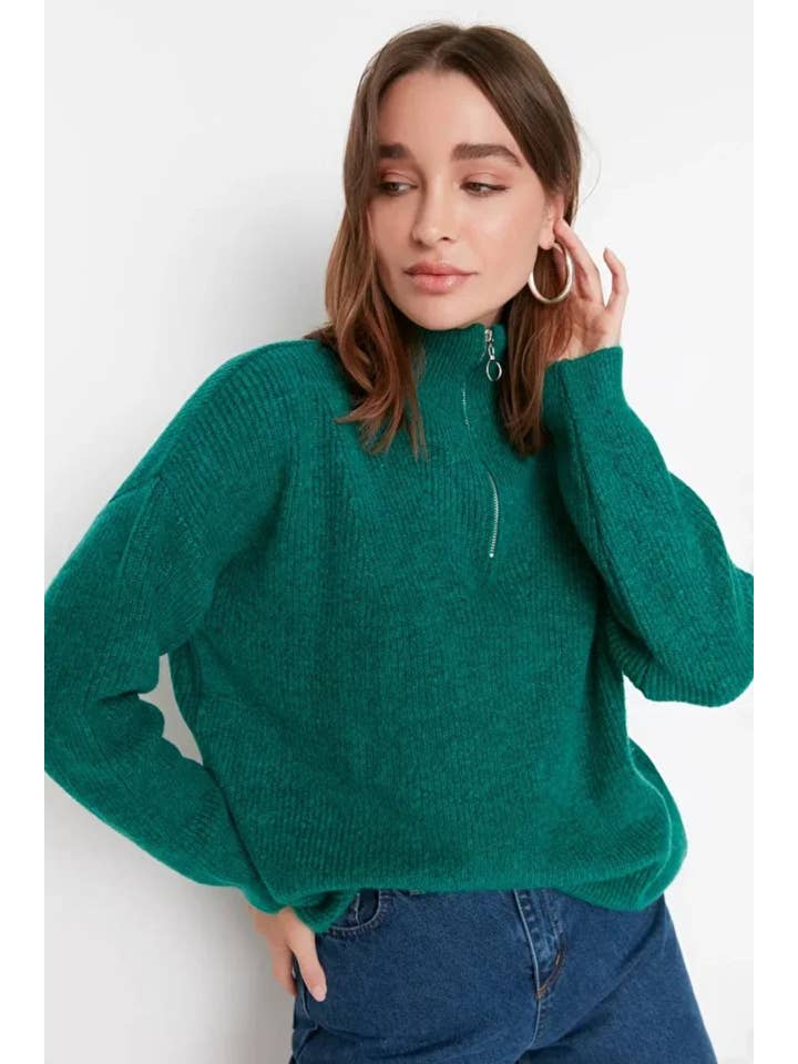 Hoxton Gal – wholesale Knitted jumper – Women′s – Soft-Textured Zip-Up Knit Sweater28