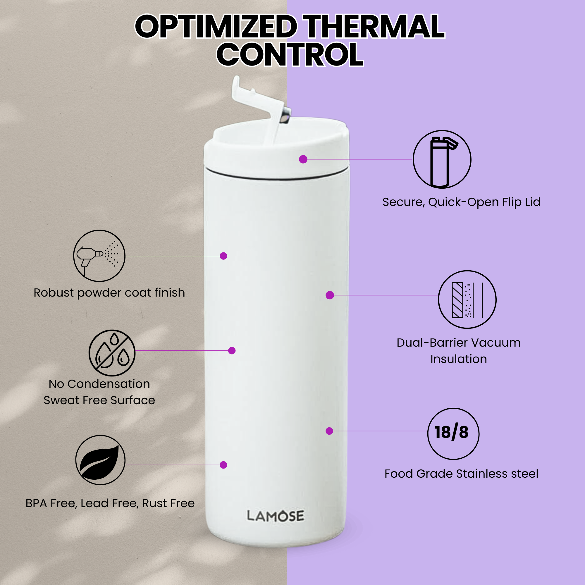 LAMOSE - Vendita all'ingrosso Bicchiere/tazza termica - Bicchiere sottile isolato con logo aziendale personalizzato inciso12