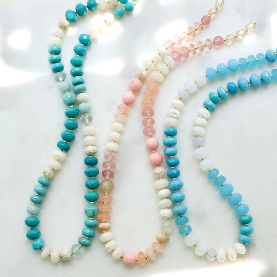 a.v. max – Colar com missangas/pérolas por atacado – Colar Gemma Medium Rondelle|16 Combinações de Pedras17