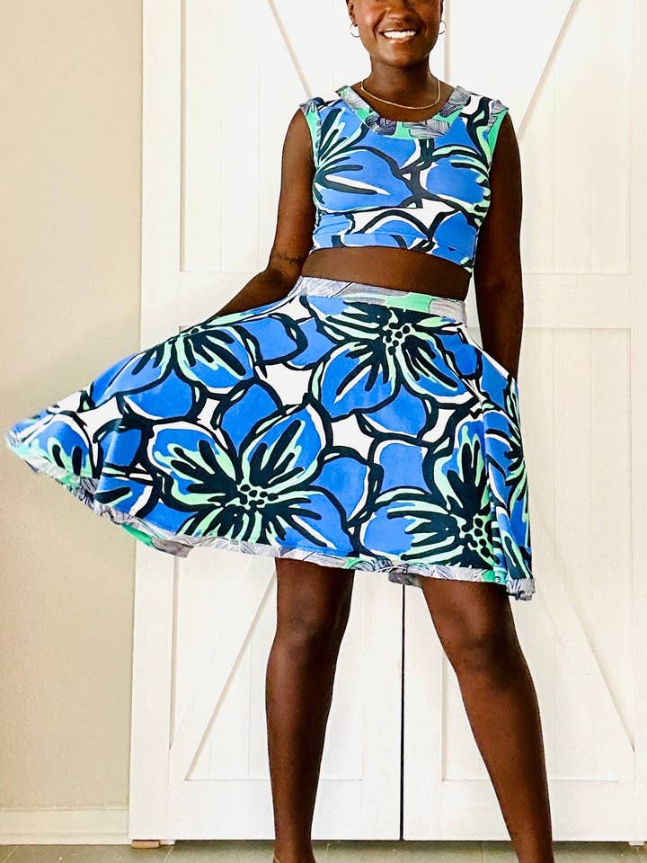 Popping Purple Mekko Skirt Set for wholesale by Aerial Clothing sRQ