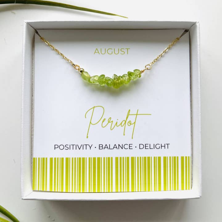 Peridot - August Birthstone Necklace for wholesale by Colour Addict Jewellery