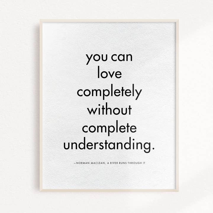Love Completely, Minimal Black and White Art Print for wholesale by Binge Studio