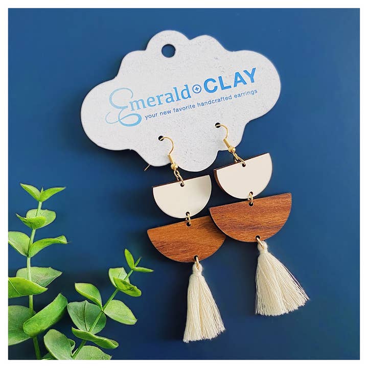 Hout + kwastje Drop voor wholesale door Emerald and Clay