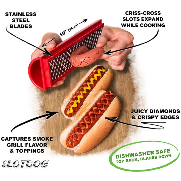 Slotdog - Wholesale Kitchen Tool/Gadget - SLOTDOG - The Ultimate Hot Dog Slicing Tool - Patented
