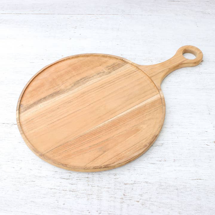 NOVICA - Wholesale Serving Tray - Novica Handmade Time To Eat Teak Wood Pizza Tray