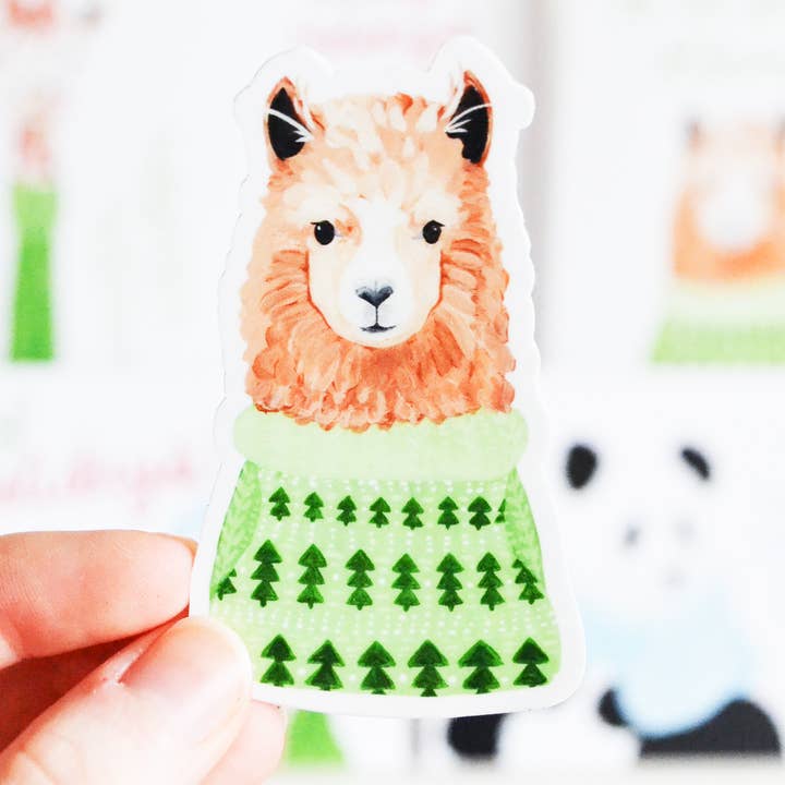 Lama i Sweater Sticker for engroshandel hos Laura King Paints