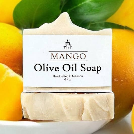 Mango - Pure Olive Oil Soap Bar - Handcrafted - All-Natural - Moisturizing & Soothing - 4oz - For All Skin Types - Unisex for wholesale by Arsai Soap
