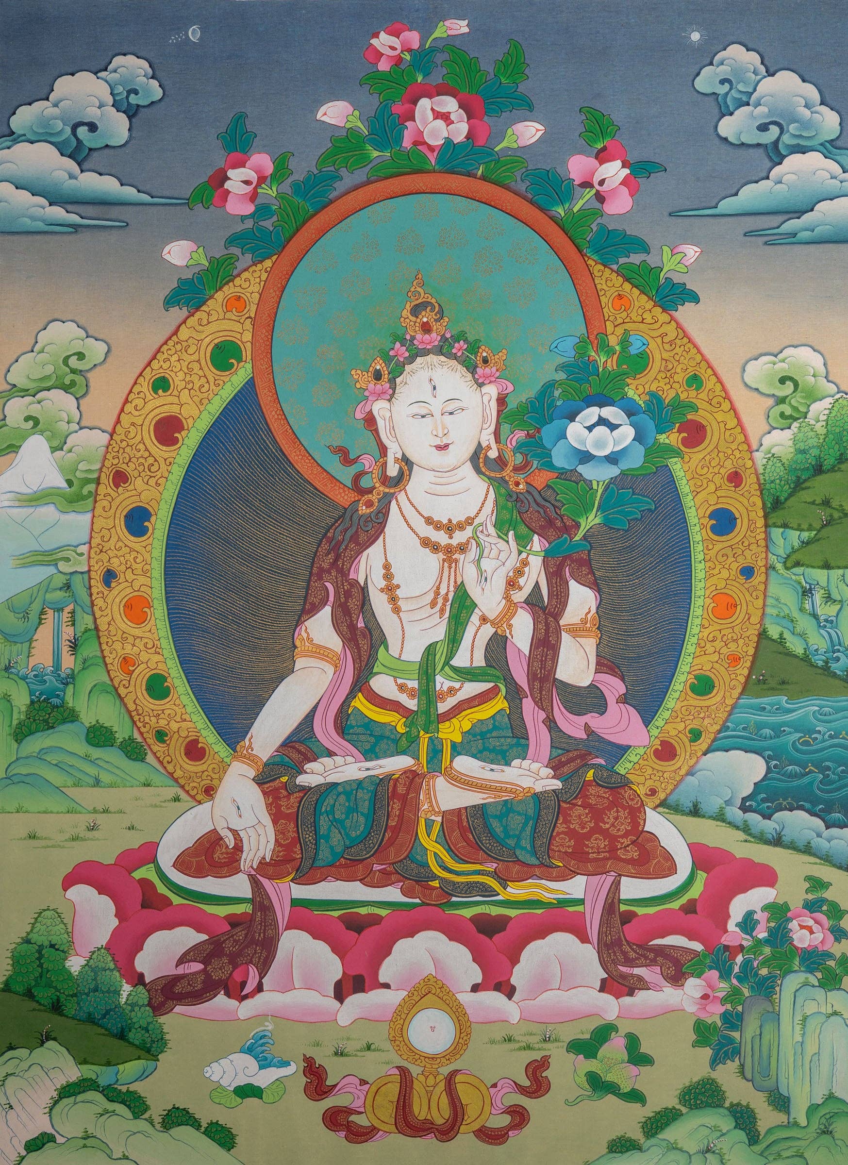 Lucky Thanka - Wholesale Tapestry/textile - White Tara – The Healing Goddess Thangka0