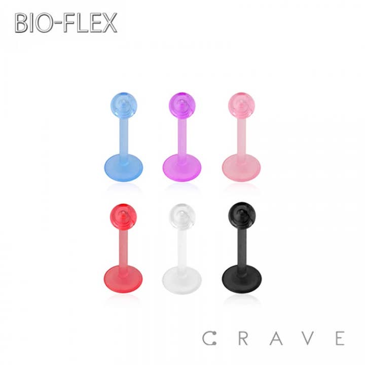 BIO-FLEX LABRETS WITH ACRYLIC BALL SET for wholesale by CRAVE