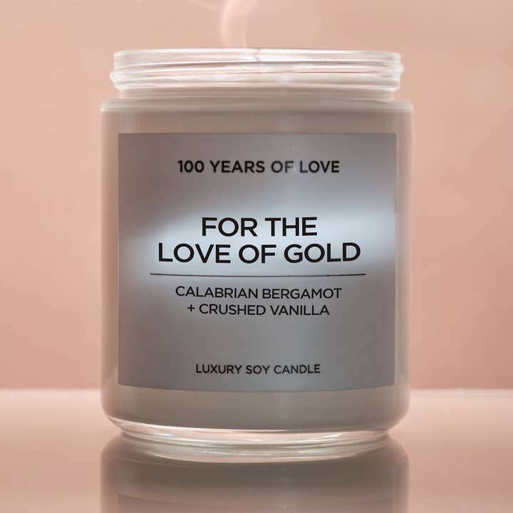 For The Love of Gold Candle for wholesale by 100 Years of Love Inc.