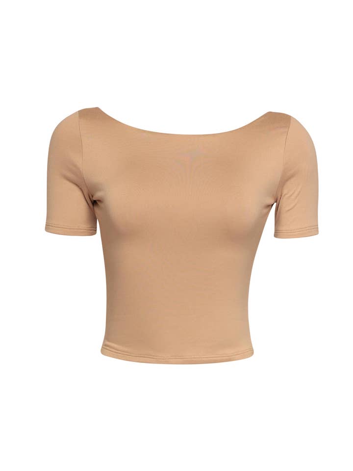 Short sleeve open back top for wholesale by K Too