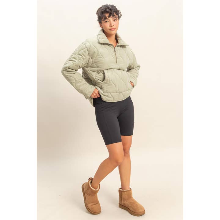 HYFVE - Vendita all'ingrosso Giacca - Donna - Pullover trapuntato a collo alto con mezza zip6