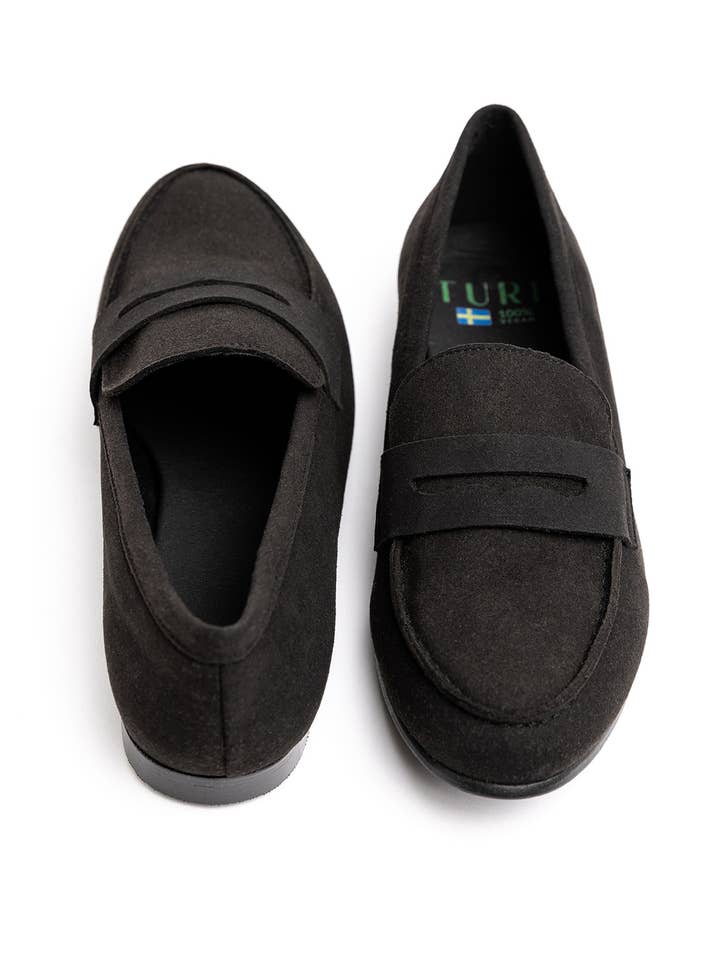Penny Loafer Svart, Mary Jane Svart, Eco Mocka Ballerinaskor för Kvinnor för wholesale av Turf