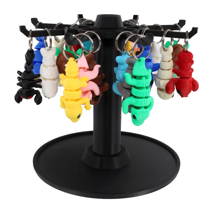 24 Pack 3D Printed Animal Keychains - Assorted w/ Free Stand for wholesale by PowerTRC 3D Print