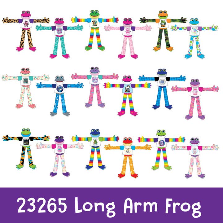 Novelty Closeout - Wholesale Stuffed/Plush Toy - Kids & Baby - Funky Frog Large Long Arm Plush Toy Assortment- 18/Pack