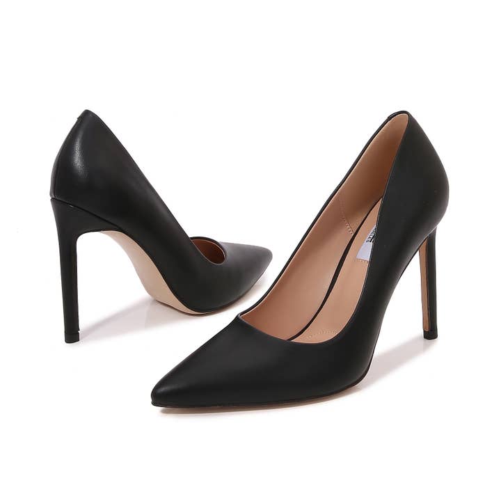 Shop Lev – wholesale High heels – Women’s – Women Black Non Glossy Pointed Toe High Heel Basic Pumps