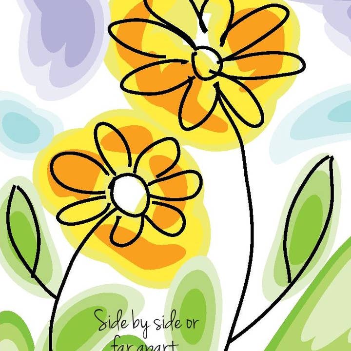 Thinking of you "Side by side" Wordy Bird for wholesale by Wordy Bird Cards