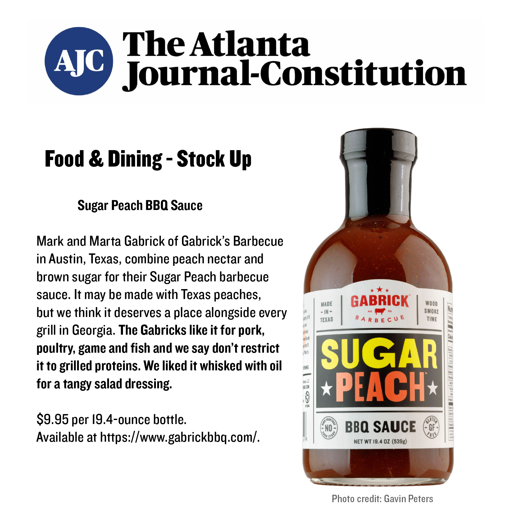 Gabrick BBQ Sauce Co. | Texas BBQ Sauce - Wholesale BBQ Sauce - Sugar Peach BBQ Sauce7