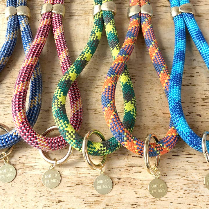 Saimin Flat Rope Collar - Green for wholesale on Faire3