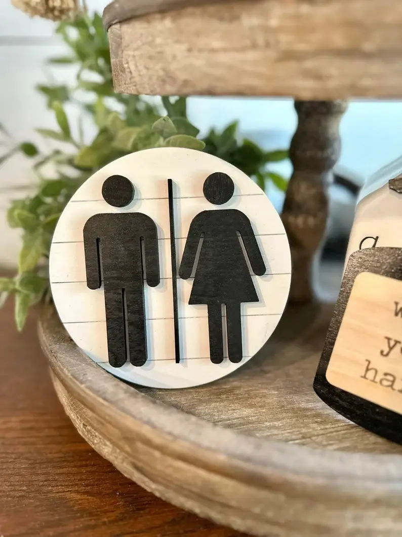 Walnut + Birch - Wholesale Bathroom Sign - Bathroom Tiered Tray Bundle - Farmhouse Decor2