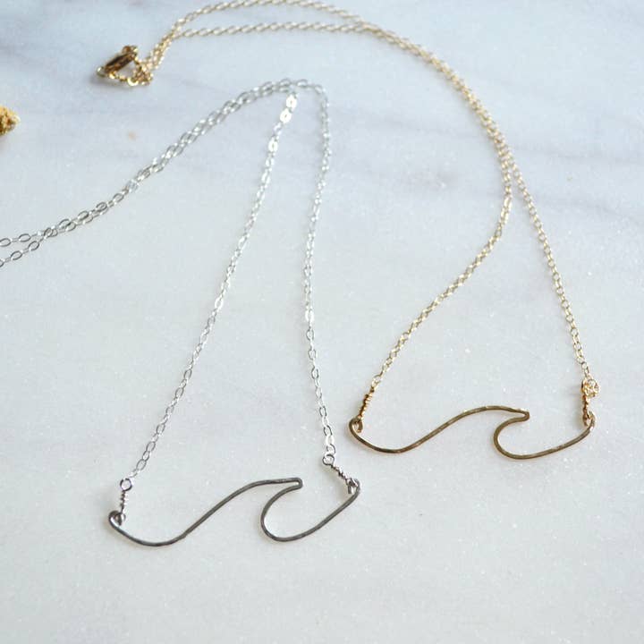 Salty But Sweet - Wholesale Pendant/Charm Necklace - Ocean Wave Necklace2