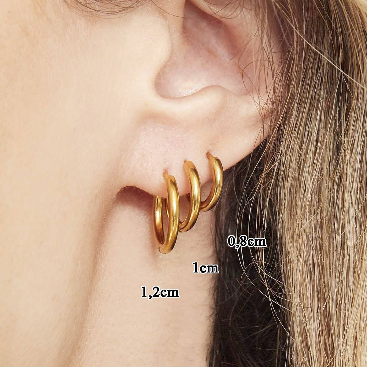 Schmuckgroßhandel - Wholesale Hoop Earrings - Simple Earrings | 18K Gold Plated1