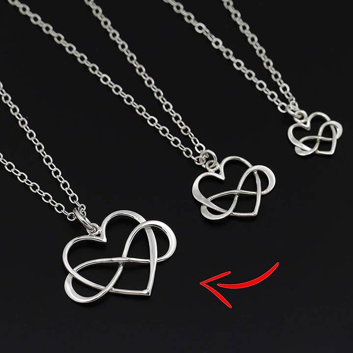 A Charmed Impression – wholesale Hänge-/berlockhalsband – Unbiologisk mor- och barngåva • Sterlingsilver • Infinity Heart Halsband • Minnessmycken • Adoption Gotcha Day-gåvor för kvinnliga flickor • Dotter styvdotter • Unik meningsfull