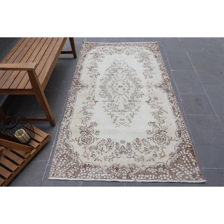 Vintage 3,7x7 ft Matta, Område Turkisk Matta, Brun Kamouflage Ullmatta för wholesale av The Loom Wholesale