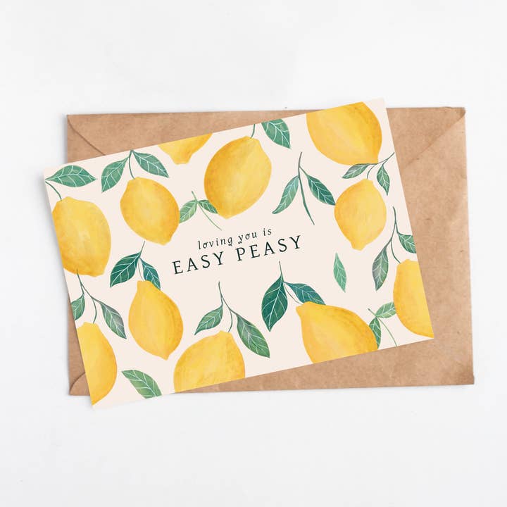 Carte Loving you is easy Peasy pour la vente par Hannah Green Illustration