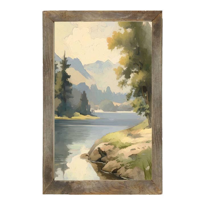 ginger blue - Wholesale Art Print - Riverbend - Vertical Frame