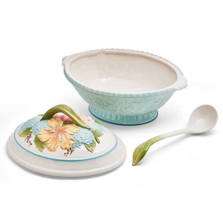 MULTI Fitz & Floyd Meadow Soup Tureen W Ladle Brown Bx Pkg for wholesale on Faire
