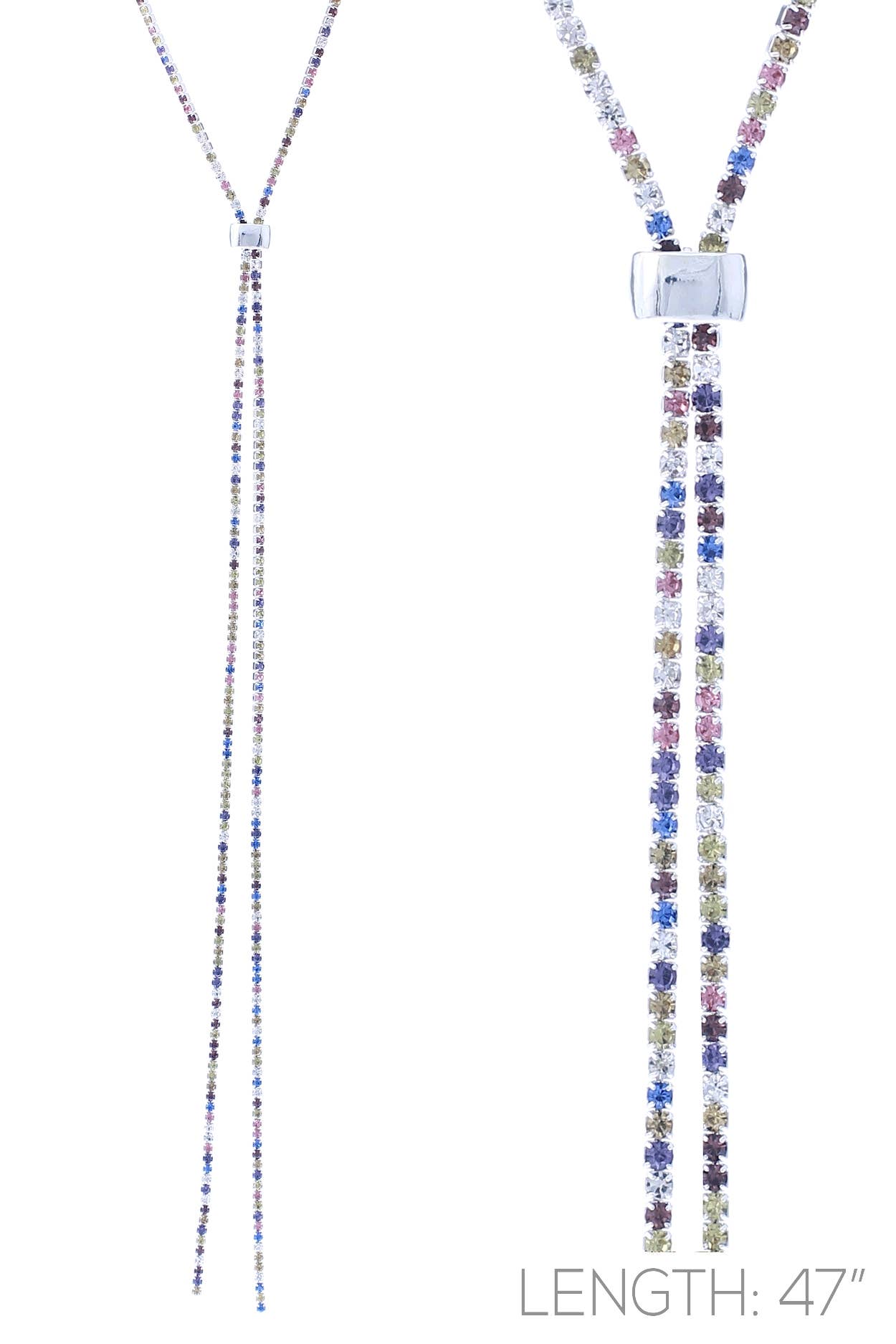 Suzie Q USA – Großhandel Y- & Lasso-Halsketten – 2mm Strass Slider Lange Halskette3