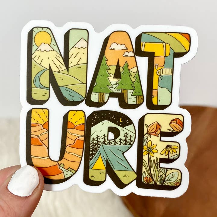 Nature Lettering Sticker for wholesale by Big Moods