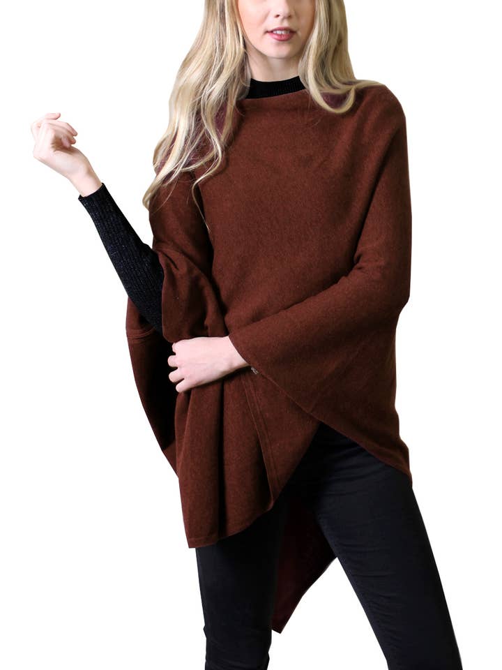 Viverano Organics - Wholesale Poncho - Women's - Women's Eco-Chic Poncho Sweater Knit Pullover (Organic)45