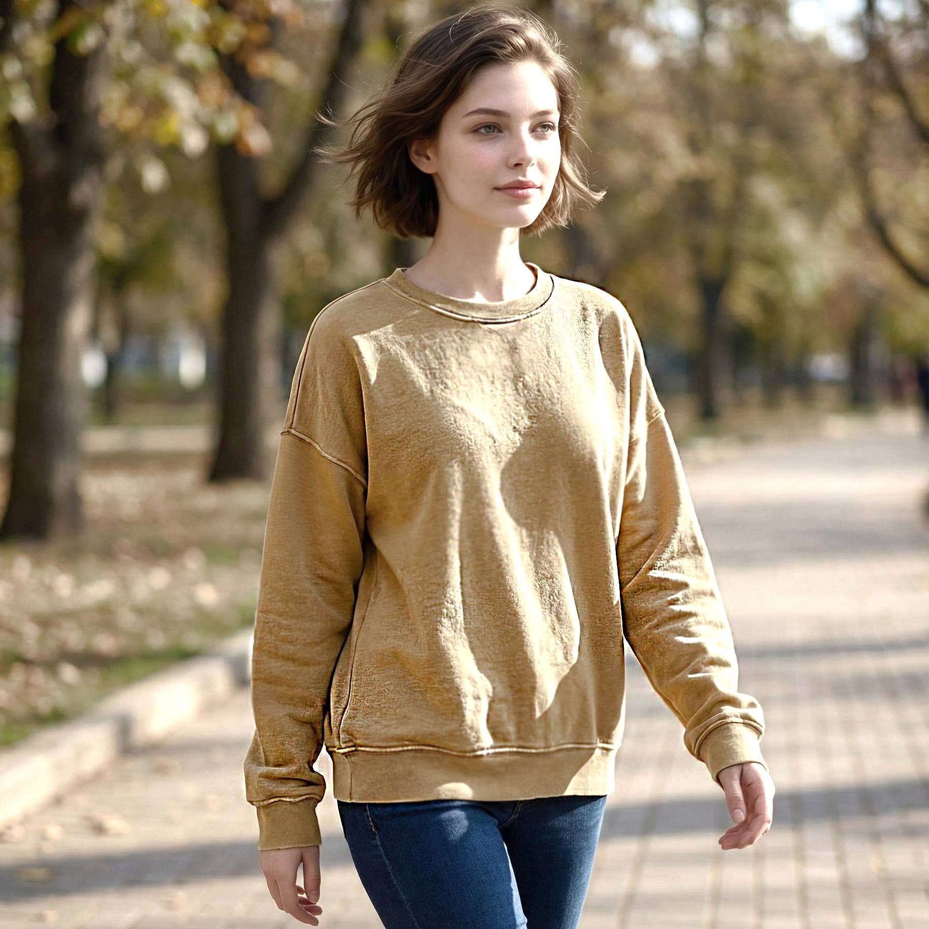 42POPS - Wholesale Sweatshirt - Women's - Washed French Terry Pullover Sweatshirts10