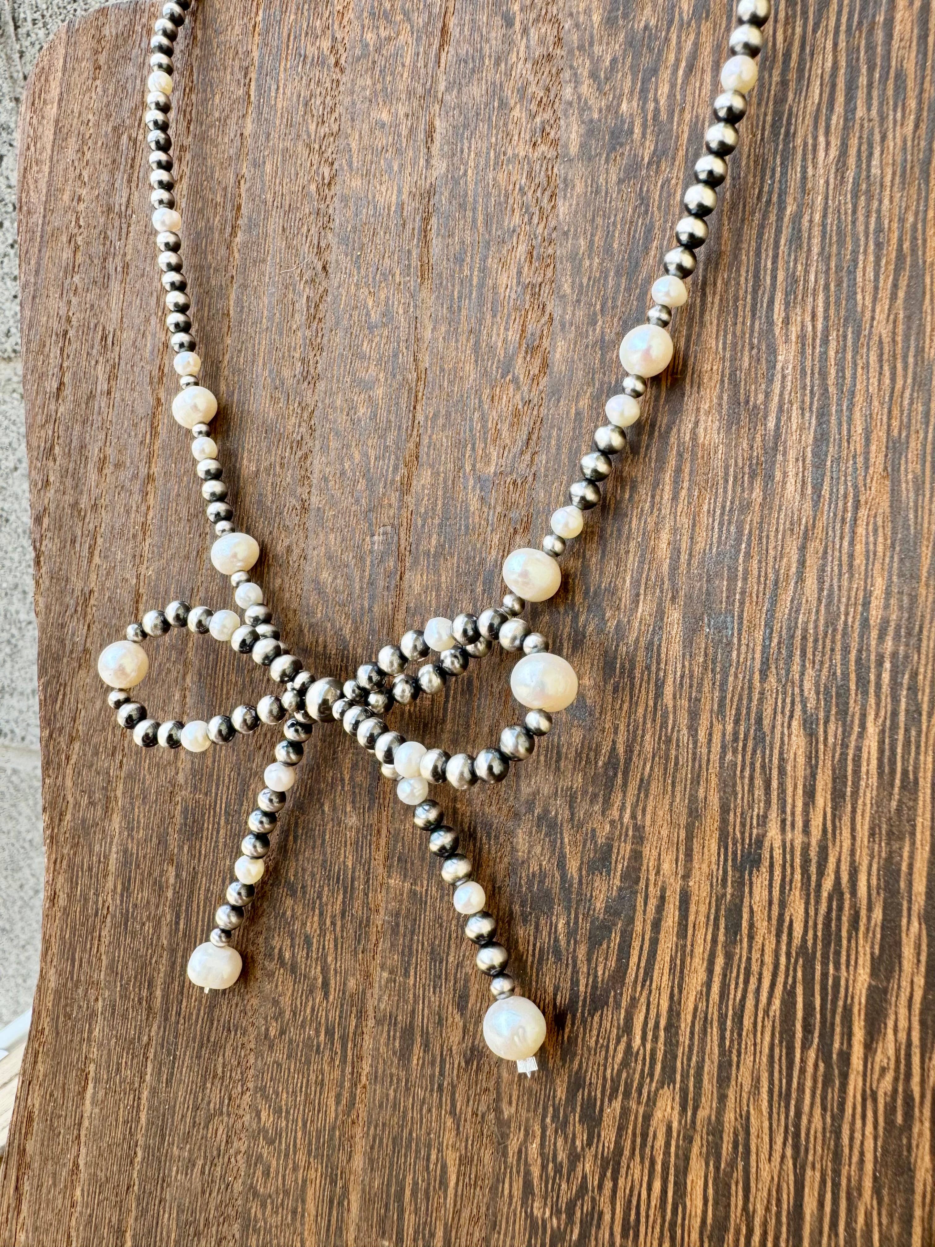 Wild Hancock Creations - Wholesale Beaded/Pearl Necklace - Navajo Pearl Bowtie Necklace/Western Necklace/Sterling 3